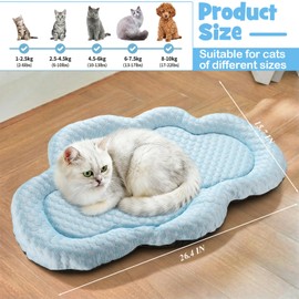 Shinylin Cat Cooling Mat Summer Cooling Pet Bed for Cats or Small Dogs 26" x 16" Thicken Cloud Washable Breathable Pet Pad Soft Comfortable Non-Slip Bottom Cat Mat for Indoor Home Chair Floor Kennel