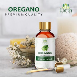 Earth Nourish Oregano Essential Oil - 30ml/1.01fl oz - Pure and Natural for Skin, Face, Massage, Aromatherapy, Diffuser - Premium Grade with Glass Dropper