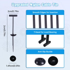 150pcs Upgrade Nylon Universal Cable Tie Buckle with Storage Box, Heavy Duty Self Lock Zip Ties ，Cable Tie Buckle Zip Tie Clips for Car Bumper Fender Repair, Home, Garden