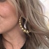 Gold Huggie Hoop Earrings for Women Beaded Chunky Exaggerated Big