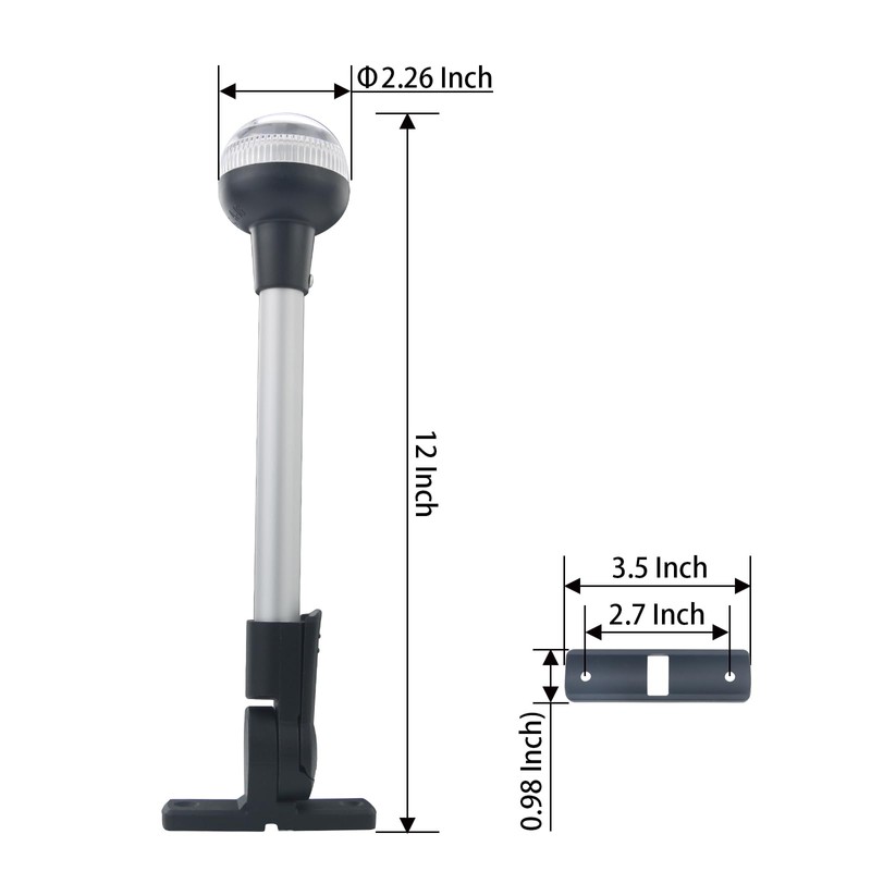 CLGMarine 12 Inch LED Boat Navigation Lights, Anchor, Bimini, Stern,