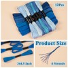 Amrules Friendship Bracelet String, 12 Skeins Blue Series Cross Stitch