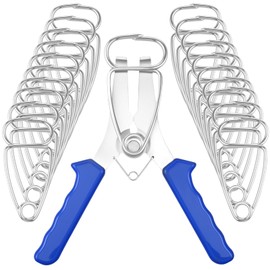 Miter Spring Clamp Kit Stainless Steel Miter Clamp with Spring Loaded Pliers for Woodworking Picture Frames Wood Trim Moldings..(Silver Blue)