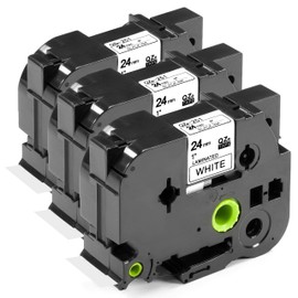 ESMOnline 3 Compatible Label Tape 24 mm Replacement for Brother Ptouch TZe-251 TZe251 TZ-251 TZ251 Tape for Labelling Device PT-P950NW 1010 H105 1000 1005 1280 P900 D400 D600 D800W D200 Cube