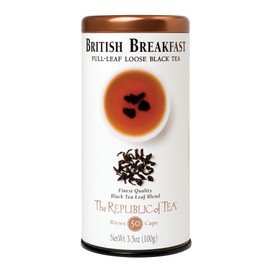The Republic of Tea British Breakfast Black Full-Leaf Loose Tea, 3.5 oz Tin | Steeps 50 Cups