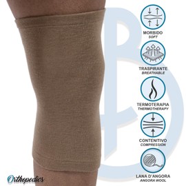 Beman - Orthopaedic Knee Pads Made of Angora Wool and Merino Wool Protection for Knee Rheumatism Muscle Strains and Sports Activities 562_567 (Beige, 1 (Circumference over Knee 29-33 cm)