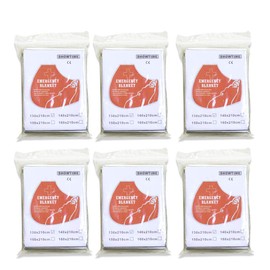 ifory Emergency Mylar Thermal Blankets, Space Blanket Survival kit Camping Blanket, Windproof & Waterproof Shield, High-Visibility Rescue Signal (Pack of 6)