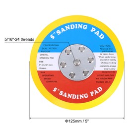 uxcell 5 Inch Hook and Loop Backing Sanding Pads with 5/16"-24 Thread for Diamond Sanding Finishing Polishing Buffing Pads, Orange