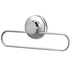 NUOLUX Towel Ring, Strong Suction Cup, Stainless Steel, 9.3 inches (235 mm), Total Length, Lever Type, Load Capacity 11.0 lbs (5 kg), Towel Rack, Kitchen, Washroom, Bathroom, Towel Rack, Won't Damage