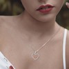 INFUSEU Name Necklace, Double Heart Rose Gold N Letter Jewellery