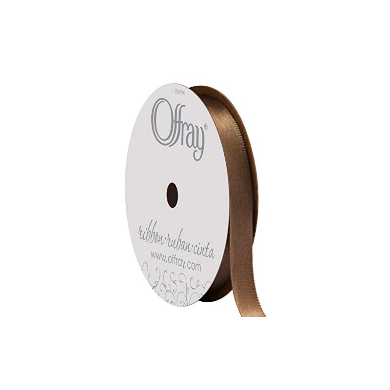 Berwick Offray 346181 3/8" Wide Single Face Satin Ribbon, Mudpie