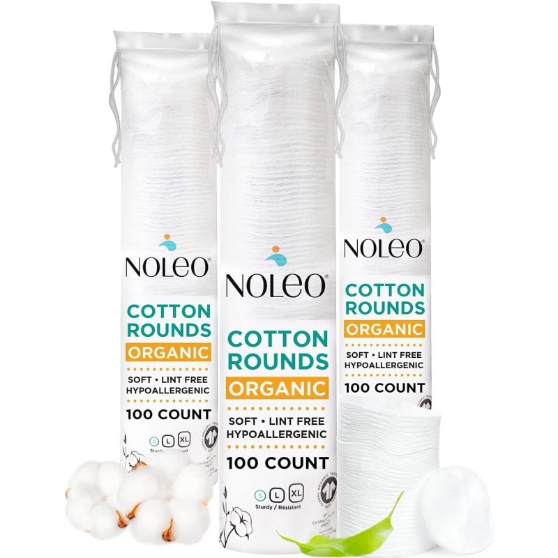 Soft Lint-Free Organic Cotton Pads: Perfect for Sensitive Skin Care,