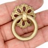 LXZ 6 PCs Vintage Antique Brass Ring Pulls with Hollowed-Out