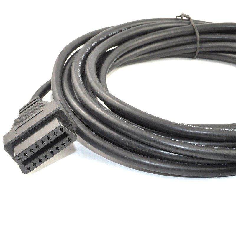 OLLGEN 5M/16.4ft OBD II Cable OBD2 16 Pin Right/Left Angle