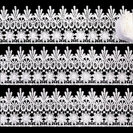 White Lace Trim 5 Yards Venice Lace Ribbon Embroidery Craft Lace for Sewing Clothes Home Party Decoration…