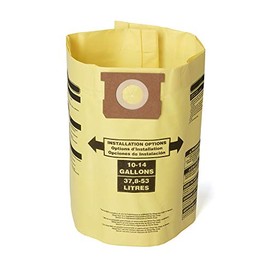 CRAFTSMAN CMXZVBE3877 Fine Dust Wet/Dry Vac Dust Collection Bags for 10 to 14 Gallon Shop Vacuums, 2-Pack, Yellow