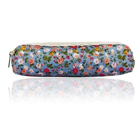 BWESOO Sky Blue Fashion Flower Print Pencil Case Pen Bags Zipper Bag Stationery Pouches Pencil Holders and Pen Holders Zipper Design, Easy To Open Cloth, for adults