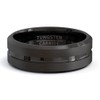 ZENSE - Men's Ring in Matte Black Steel with Groove