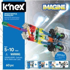 Phantasie-Space Shuttle Spielzeug-Baukasten, K'NEX, Basic Fun, 17021, 60 Teile, pädagogisches Weltraum-Spielzeug für Kinder, geeignet für Jungen und Mädchen im Alter von 5-10 Jahren