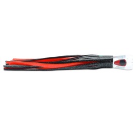C&H Lures Alien Lure, Black/Foil Red Vinyl Skirt, Concave Head, Hologram Eye, 7.5 inches