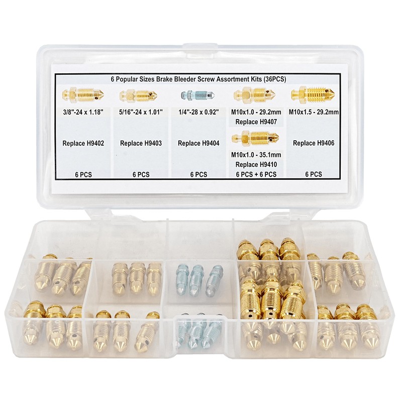 Dsnaduo 36 PCS Bleeder Valve,Brake Bleeder Screw Assortment Kit Replace