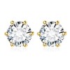 JewelryPalace Round Cut Moissanite Solitaire Stud Earrings Silver 925 Women's