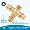 Denninal 3 Way Hose Splitter, Solid Brass High Flow 3