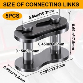 PAGOW 5pcs #40 Roller Chain Connecting Links, Master Connector Link, Heavy Duty Manganese Steel (5pcs #40