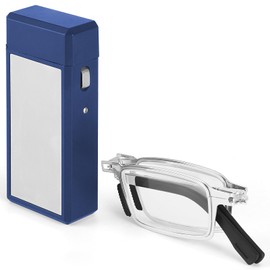 Riwissipa Portable Foldable Blue Light Blocking Reading Glasses Folding Computer Glasses with Case for Men Women Readers (Silver, 4, x)