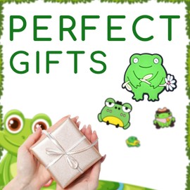 LEOKION Frog Shoe Charms, Decorative Cute Animal Accessories for Kids and Adults, Frog Shoe Decoration Charms for Teen Girls, Adults, Favor Gifts, PVC Material