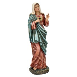 Blessed Heart of Mary Statue - 27 cm, Pastel Colours, Mary Figure, Madonna Figure