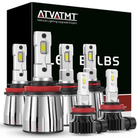 ATVATMT 9005LL H11L Bulbs, H11 Fog Lights for Ford F250 F350 F450 F550 XL XLT 2023 2024 2025 2026, Super Duty 9005 H11 Driving Lights 6500K White, Pack of 6