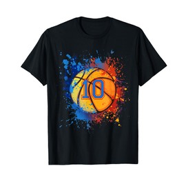 10 Years Old 10th Birthday Basketball Gift For Boys Party T-Shirt