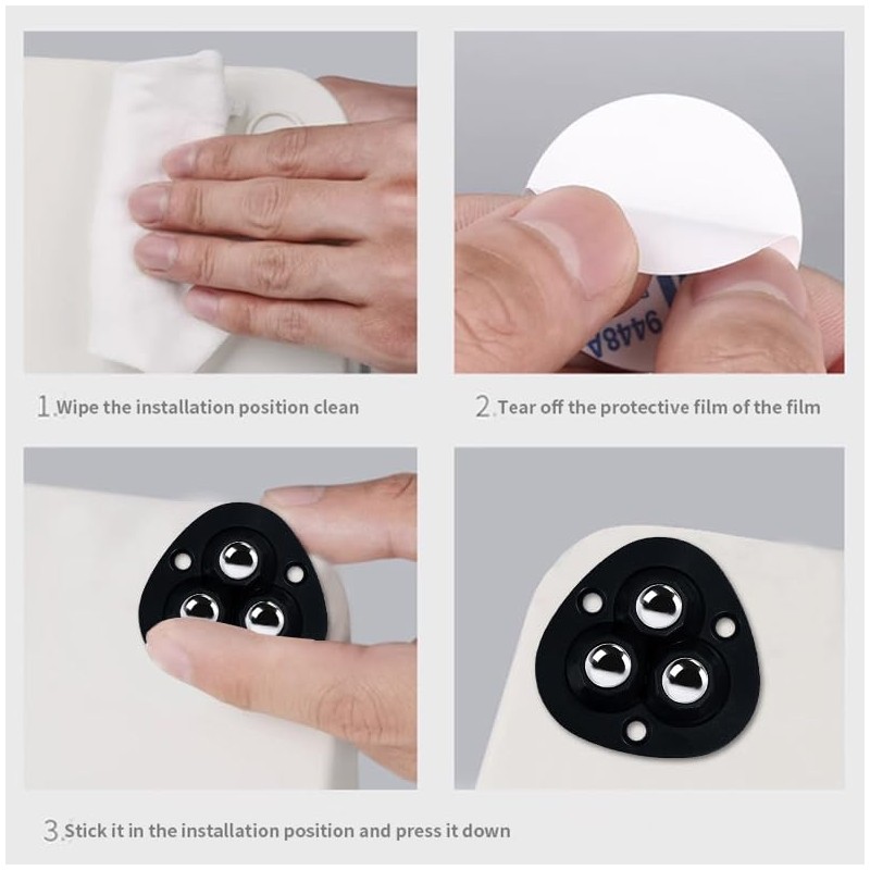 Small Adhesive Casters Wheels for Appliance: 8 Pcs Kitchen Counter