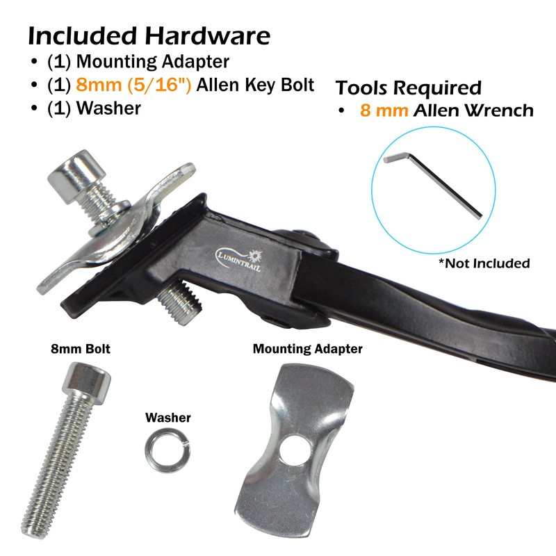 Lumintrail Center Mount Bike Kickstand - Fits 24-29 Inch Bicycles