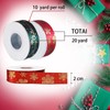 2 Rolls 20 Yards Christmas Ribbon, Xmas Satin Ribbon for