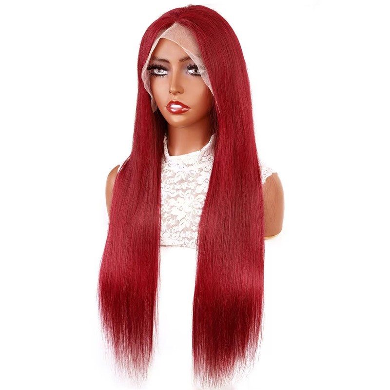 yuccy 13x4 99j Burgundy Lace Front Wigs Human Hair Pre