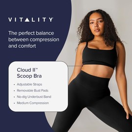 Vitality Cloud II Scoop Bra, Sapphire, Medium