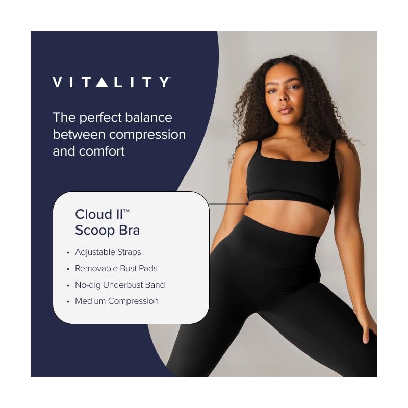 Vitality Cloud II Scoop Bra, Sapphire, Medium