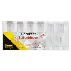 Idena 39143 Bubble Set Champagne Flutes Set of 24 5 ml 9 cm Wedding Bride and Groom Photo Shooting Trellis Stand Valentine's Day