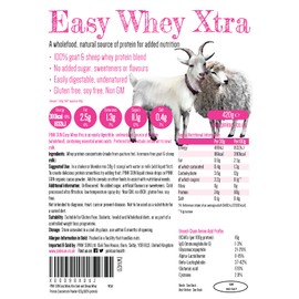PINK SUN Goat Sheep Whey Protein Powder 420g (80% Protein) Pure Unflavoured Concentrate Soy Free Gluten Free Undenatured Non GM Easy Whey Xtra