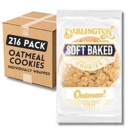 Soft Oatmeal Cookies – Individually Wrapped, 0.83 oz Each | Shelf-Stable, Chewy Baked Snacks for Grab-and-Go, Vending & School Lunches | No Preservatives, Ready to Eat (Pack of 216)