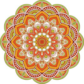 12" Mandala Ethnic Floral #3 Mural Panoramic Wall Decal Sticker Removable Reusable Ornament Meditation Home Office Teen Bedroom Decor
