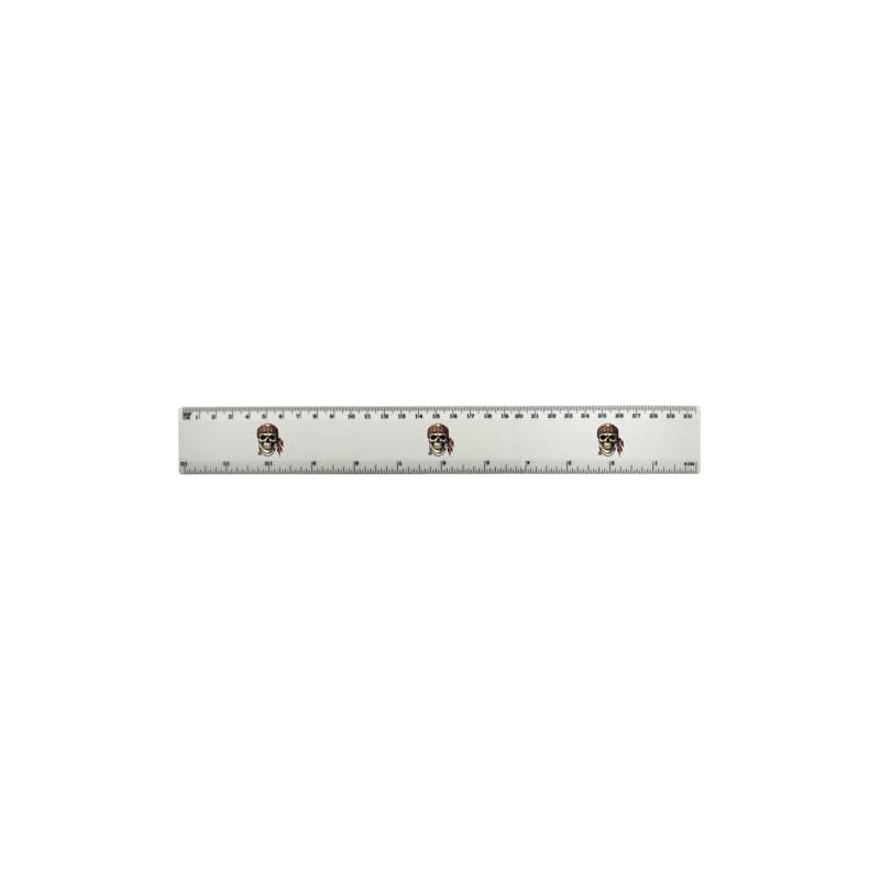 'Pirate Skull With Bandana' 30cm (12 Inch) White Plastic Ruler