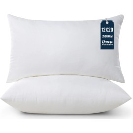 Utopia Bedding Throw Pillows (Pack of 2, White), 12 x 20 Inches Indoor