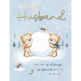 Piccadilly Greetings Christmas Card For my Amazing Husband Snowball - 8 x 6 inches
