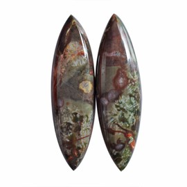 Ravishing Impressions Australian Natural Dragon Blood Jasper Pair Marquise Shape Cabochon Size 40x11x4 mm Earrings Jewelry Making Gemstone Easter Gift Jewelry