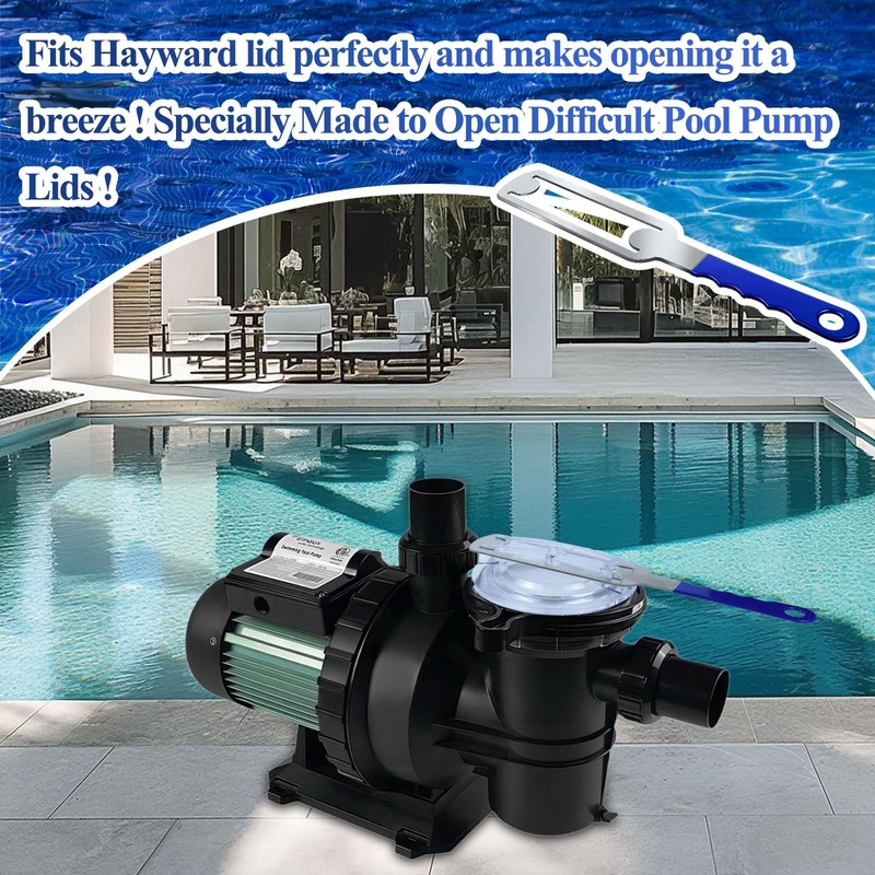 Pool Pump Lid Removal Tool with Handle Grip, Upgraded Metal