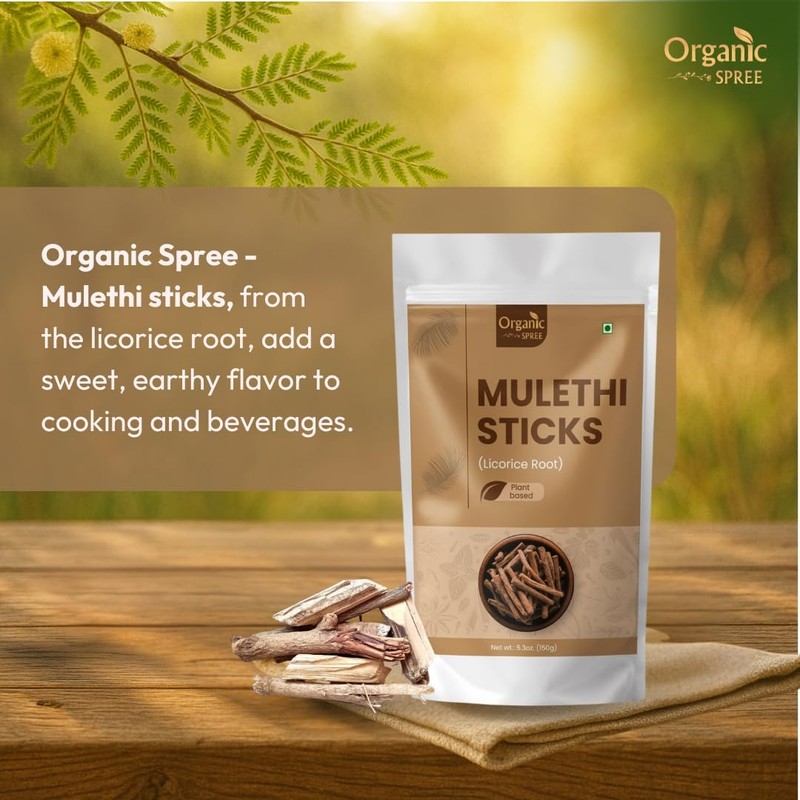 Organic Spree Licorice - Mulethi Sticks - 5.3oz (150gm) |