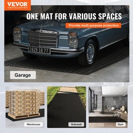 VEVOR Diamond-Plate Rubber Flooring Roll, 3 mm x 4 ft x 10 ft Garage Floor Mat, SBR Rubber Garage Flooring Roll, Easy to Clean, Diamond Plate Rubber Mat for Under Cars, Garage Industry Gym, Black